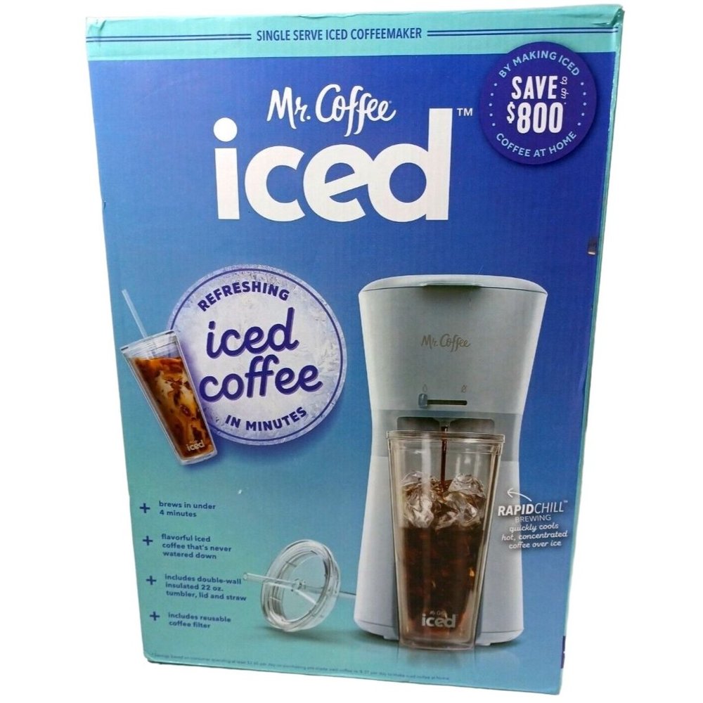 Mr. Coffee Rapidchill Single Serve Iced Coffee Maker + Travel Cup & Reuse Filter - Picture 3 of 8